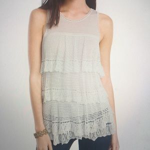 WHBM Sleeveless tiered sweater top